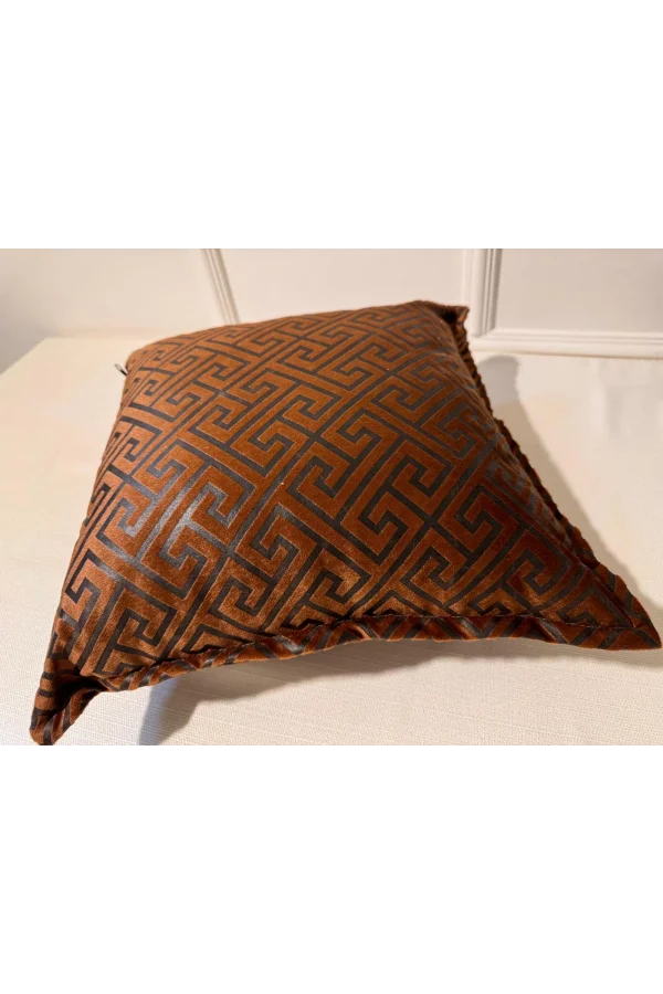 NİVEMESHOME MONET ZİGZAG PILLOW COVER COFFEE-ANTHRACITE 45 X 45