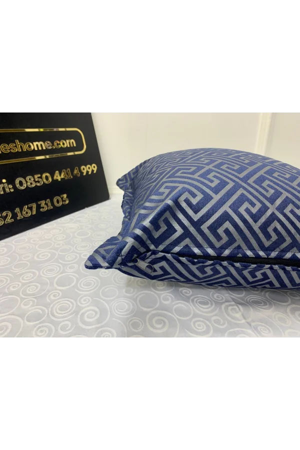 NİVEMESHOME MONET ZIGZAG CUSHION COVER NAVY BLUE 45 X 45