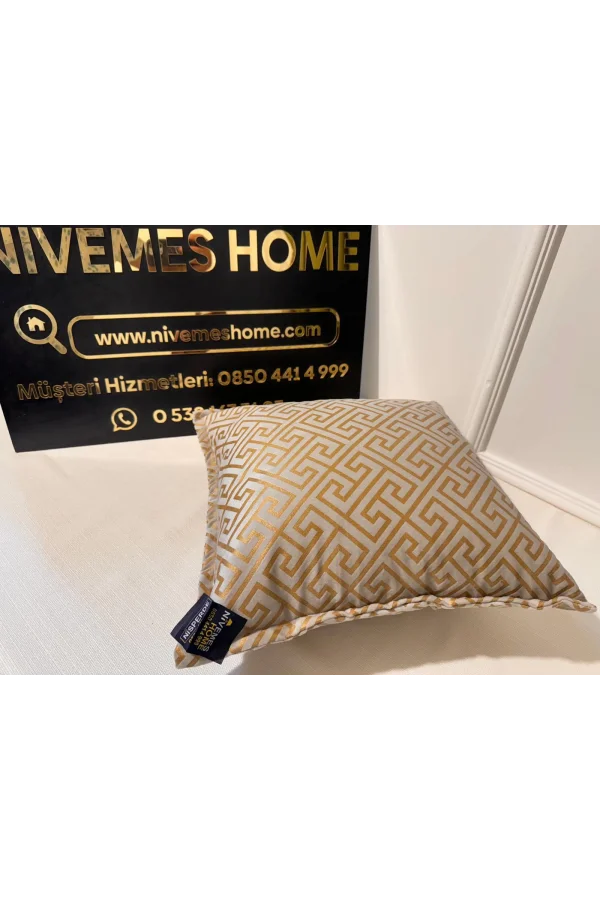 NİVEMESHOME MONET ZİGZAG KIRLENT KILIFI SARAI-KREM 45 X 45