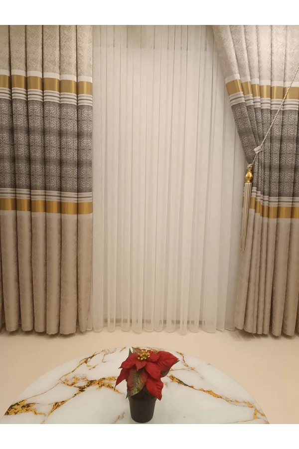 NİVEMESHOME MONZA V-2002 ATLANTİS KLASSISCHES 1/3 DICKES VORHANGSTOFF BPT.