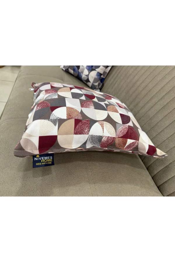 NİVEMESHOME MOZAİK BORDO-GRİ(45X45) KIRLENT KILIFI