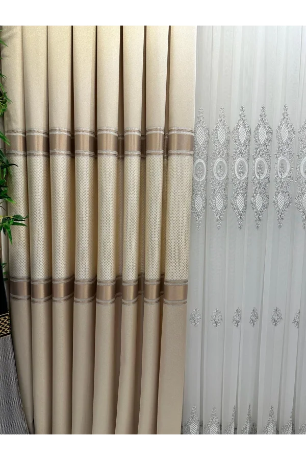 NİVEMESHOME MOZAİK FT614163 V-101 CREMA 1/3 TESSUTO FONDO A TESSITURA FITA PESANTE