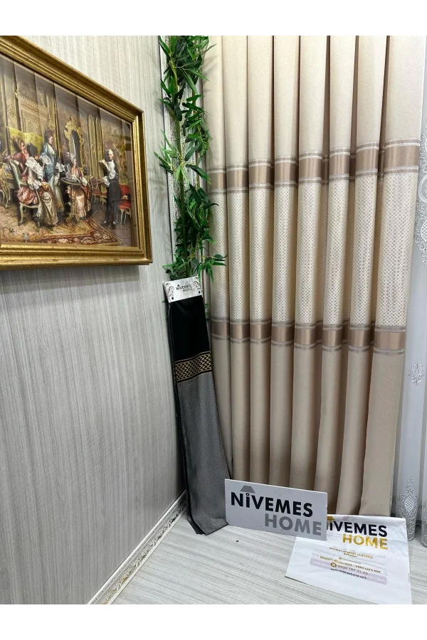 NİVEMESHOME MOZAİK FT614163 V-101 CREMA 1/3 TESSUTO FONDO A TESSITURA FITA PESANTE