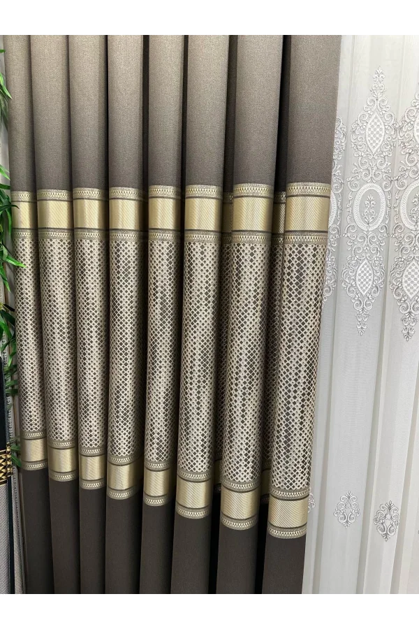 NİVEMESHOME МОЗАИКА FT614163 V-5302 ANTRASİT 1/3 ЩЕЛКАНЫЙ УДЛИНЕННЫЙ ЗАНАВЕС APM