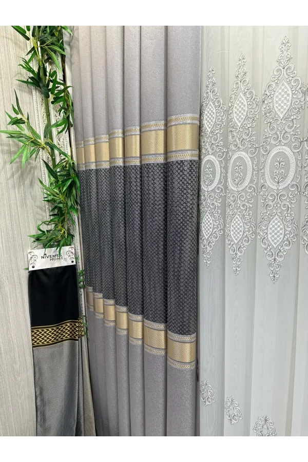 NİVEMESHOME MOZAİK FT614163 V-5403 PLATA 1/3 FRUNCIDO OPACO CORTINA APM