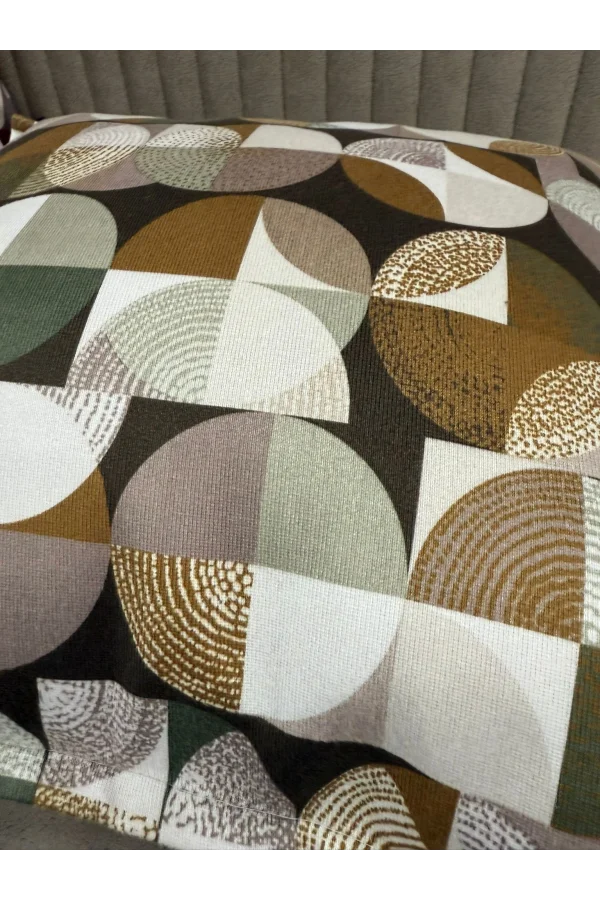 NİVEMESHOME MOZAİK YEŞİL-KAHVE (45X45) KIRLENT KILIFI