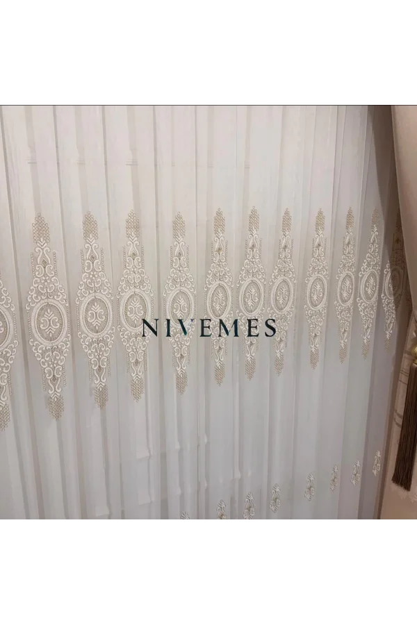 NIVEMESHOME GLÜCKLICHE STERNZEICHEN-DESIGN 1650 1/3 DICKES FALTIGES VOILE-VORHANG APM