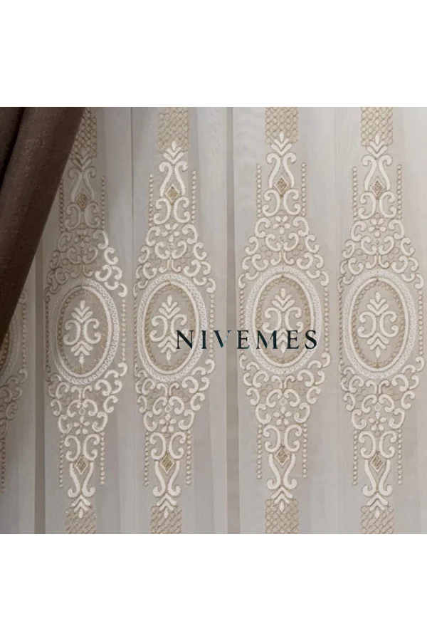 NIVEMESHOME GLÜCKLICHE STERNZEICHEN-DESIGN 1650 1/3 DICKES FALTIGES VOILE-VORHANG APM