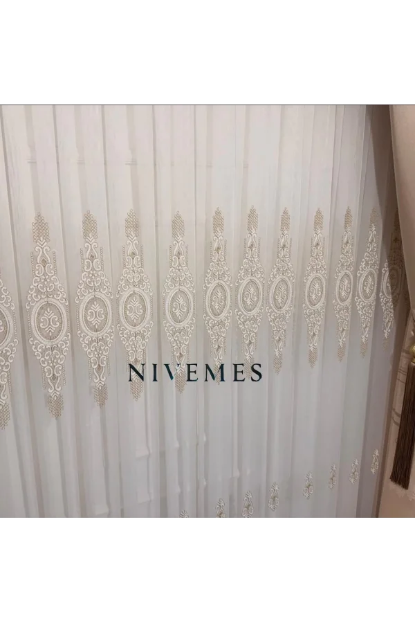 NIVEMESHOME GLÜCKLICHE STERNZEICHEN-DESIGN 1650 1/3 DICKES FALTIGES VOILE-VORHANG APM