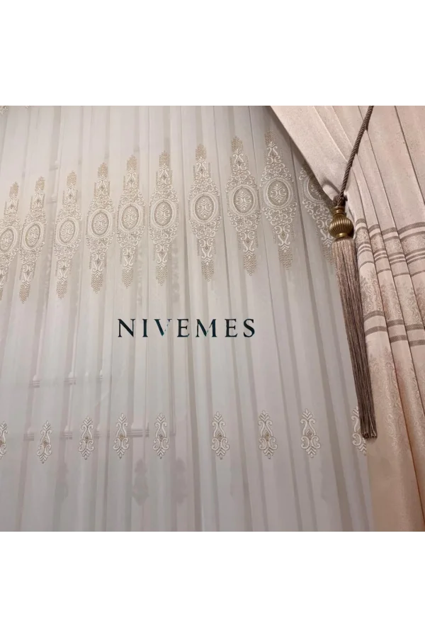 NIVEMESHOME GLÜCKLICHE STERNZEICHEN-DESIGN 1650 1/3 DICKES FALTIGES VOILE-VORHANG APM