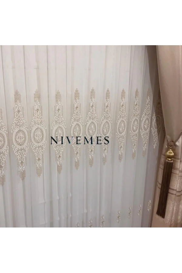 NIVEMESHOME GLÜCKLICHE STERNZEICHEN-DESIGN 1650 1/3 DICKES FALTIGES VOILE-VORHANG APM