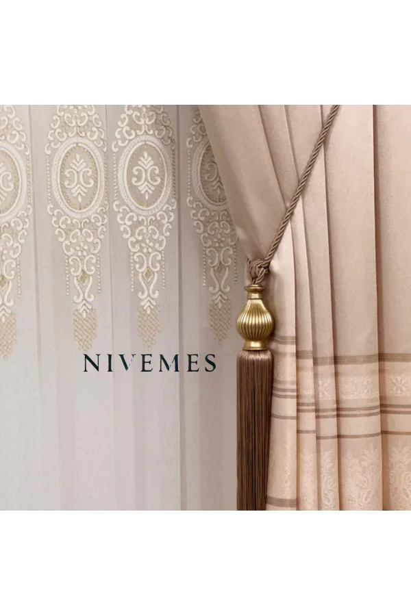 NIVEMESHOME GLÜCKLICHE STERNZEICHEN-DESIGN 1650 1/3 DICKES FALTIGES VOILE-VORHANG APM