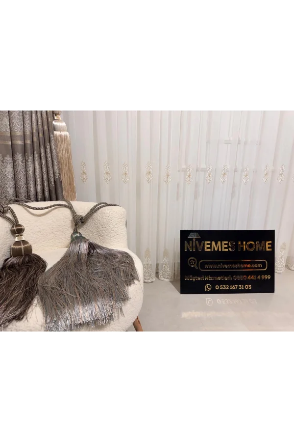 NIVEMESHOME GLÜCKLICHE STERNZEICHEN-DESIGN 1650 1/3 DICKES FALTIGES VOILE-VORHANG APM