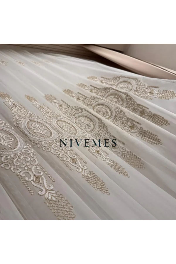 NIVEMESHOME GLÜCKLICHE STERNZEICHEN-DESIGN 1650 1/3 DICKES FALTIGES VOILE-VORHANG APM