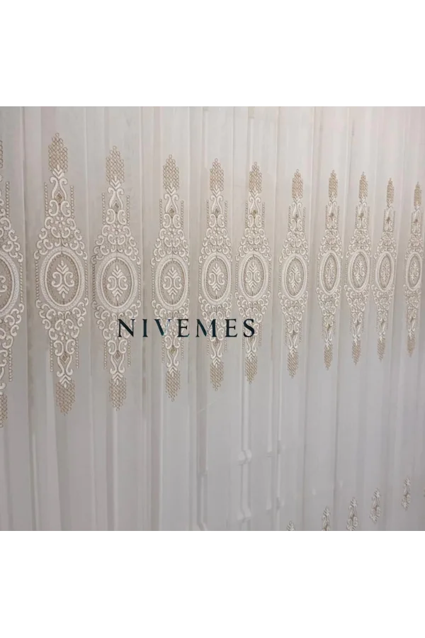 NIVEMESHOME GLÜCKLICHE STERNZEICHEN-DESIGN 1650 1/3 DICKES FALTIGES VOILE-VORHANG APM