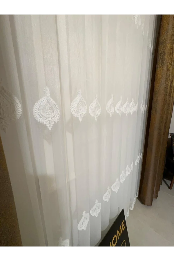 NİVEMESHOME NARDEN 1/3 DİK KURUMLU TÜL PERDE APM