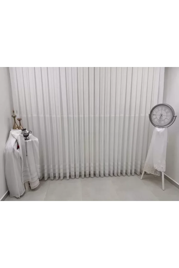 NİVEMESHOME NATUREL DSN:6004 V- SILBER DETAILLIERT 1/3 DICHT TÜLL VORHANG