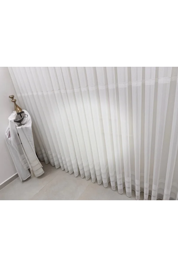 NİVEMESHOME NATUREL DSN:6004 V- SILBER DETAILLIERT 1/3 DICHT TÜLL VORHANG