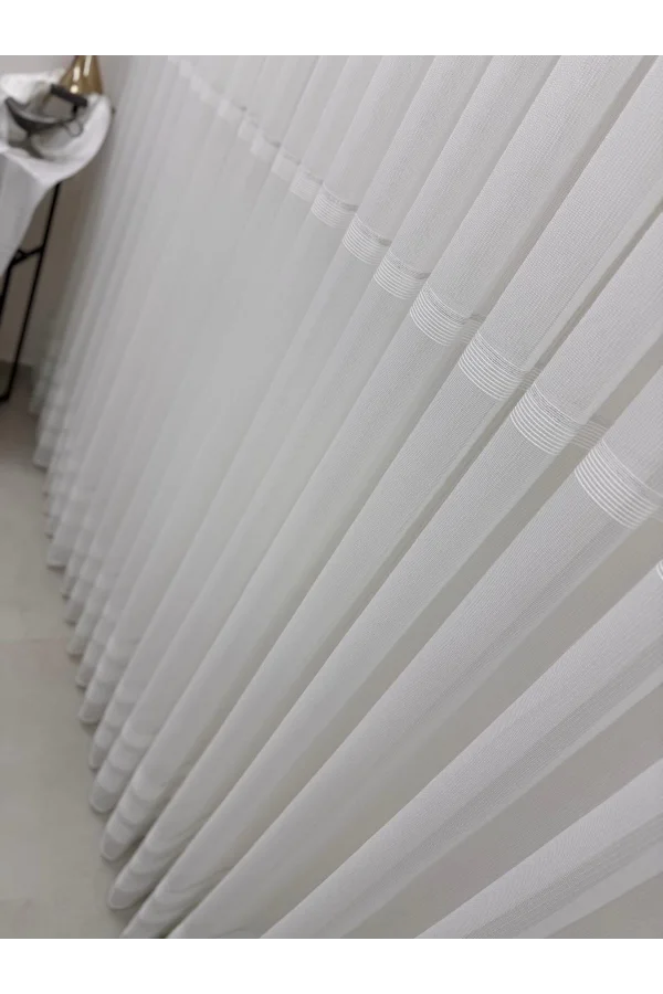 NİVEMESHOME NATUREL DSN:6004 V- SILBER DETAILLIERT 1/3 DICHT TÜLL VORHANG