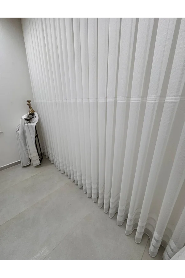 NİVEMESHOME NATUREL DSN:6004 V- SILBER DETAILLIERT 1/3 DICHT TÜLL VORHANG