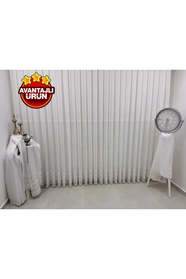 NİVEMESHOME NATUREL DSN:6004 V- SILBER DETAILLIERT 1/3 DICHT TÜLL VORHANG