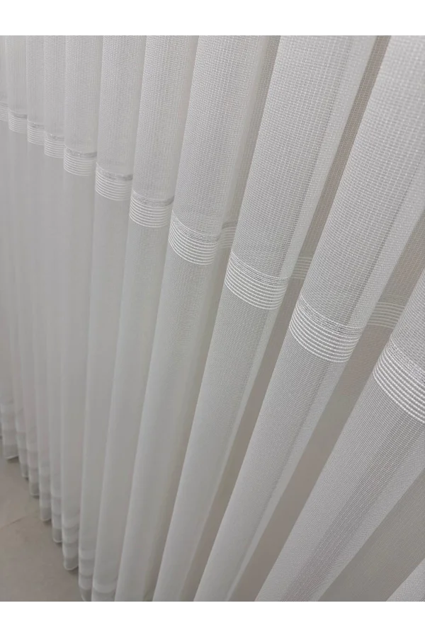 NİVEMESHOME NATUREL DSN:6004 V- SILBER DETAILLIERT 1/3 DICHT TÜLL VORHANG