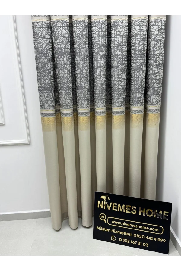 NİVEMESHOME NİLÜFER V -122 1/3 SIK PİLELİ FON PERDE APM