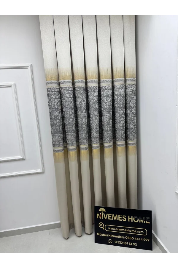 NİVEMESHOME NİLÜFER V -122 1/3 SIK PİLELİ FON PERDE APM