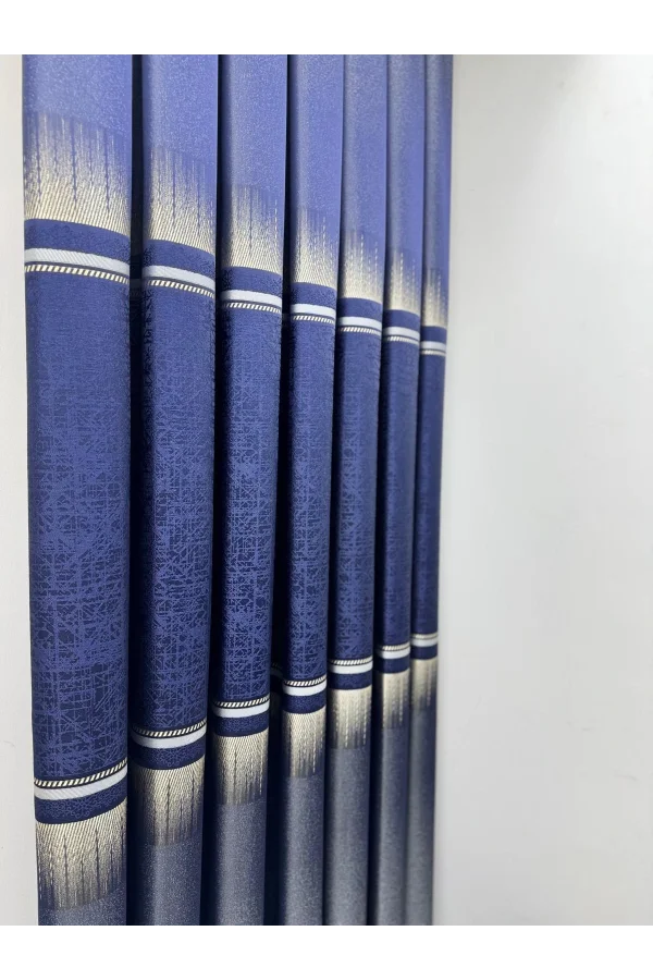 NİVEMESHOME NİLÜFER V -517 LACİVERT 1/3 SIK PİLELİ FON PERDE APM