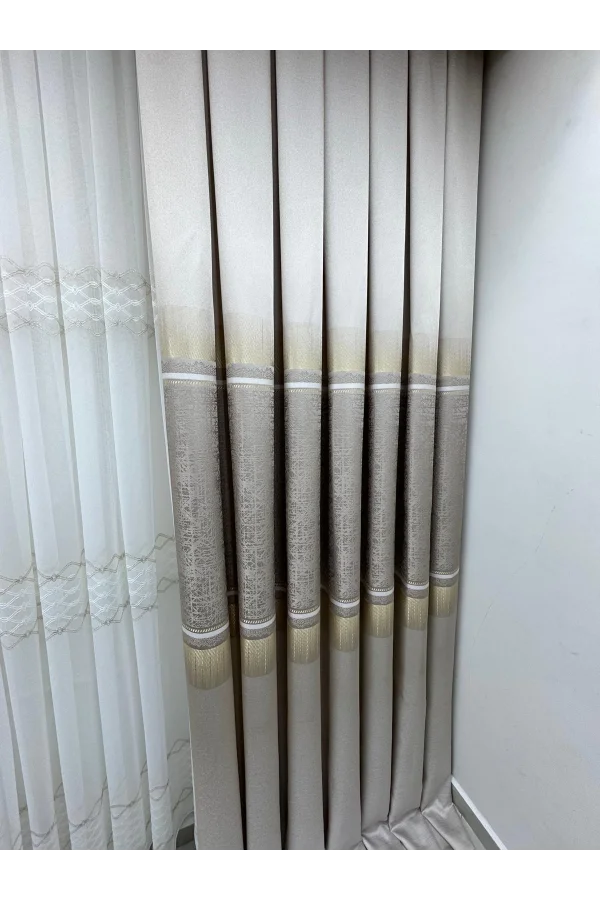 NİVEMESHOME NİLÜFER V -5228 1/3 SIK PİLELİ FON PERDE APM