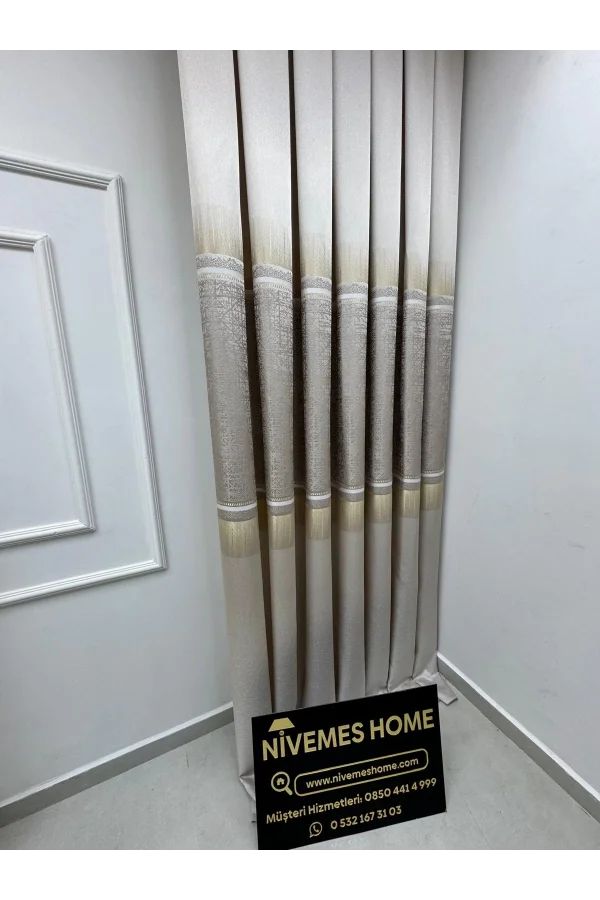 NİVEMESHOME NİLÜFER V -5228 1/3 SIK PİLELİ FON PERDE APM