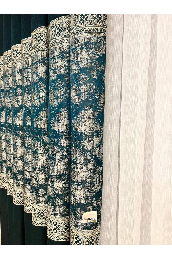 NİVEMESHOME NİNA GRÜN 1/3 DICK GEFALTETER VORHANG APM