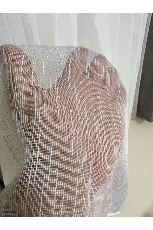 NİVEMESHOME NOKTALI 1/3 SIK PİLE TÜL PERDE APM