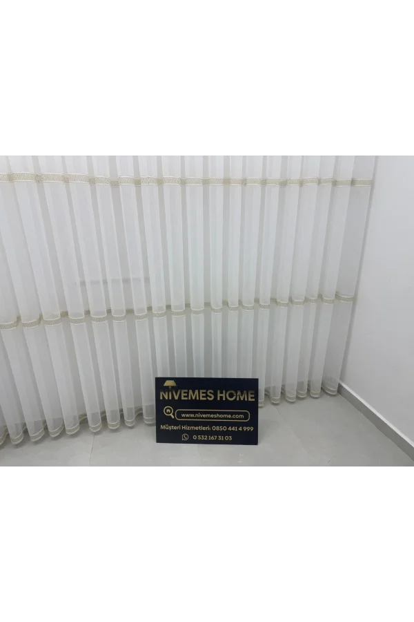 NİVEMESHOME OLIVIA 2025 DETALLE DE TUL DE LUJO 1/3 PLISADO APRETADO