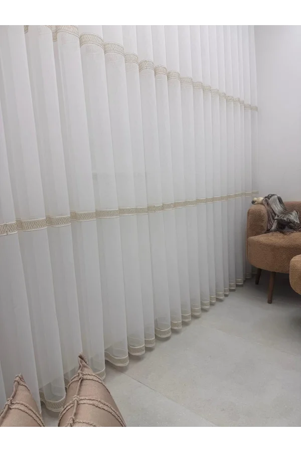 NİVEMESHOME OLIVIA 2025 DETALLE DE TUL DE LUJO 1/3 PLISADO APRETADO