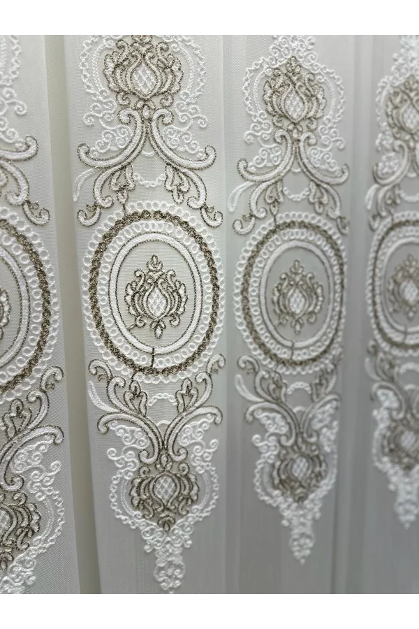 NİVEMESHOME OSNAY MOTİVTELOŞ 1/3 DİCHT GEFALTETER TÜLLGARDINE APM