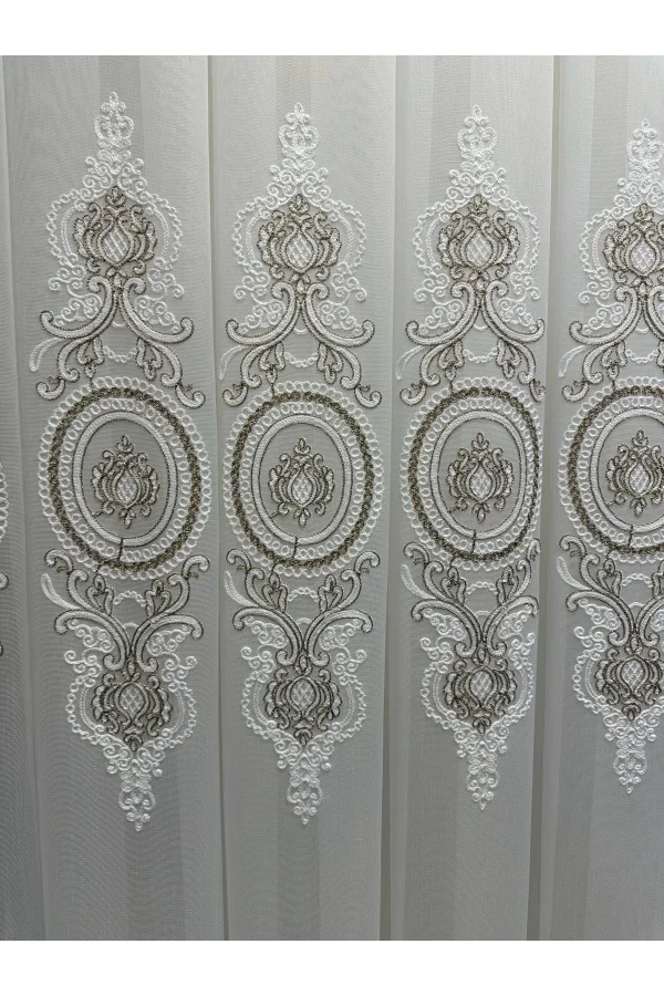 NİVEMESHOME OSNAY MOTİVTELOŞ 1/3 DİCHT GEFALTETER TÜLLGARDINE APM