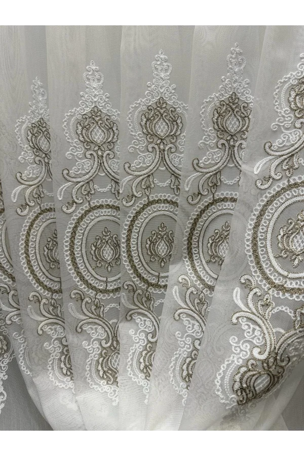 NİVEMESHOME OSNAY MOTİVTELOŞ 1/3 DİCHT GEFALTETER TÜLLGARDINE APM