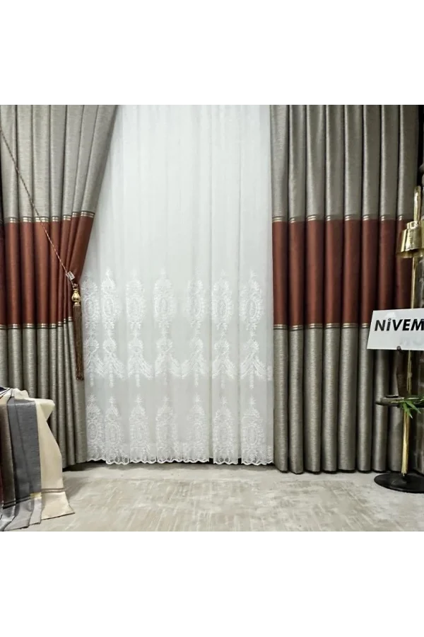 NİVEMESHOME ÖYKÜ 2775 TÜL PERDE 1/3 SIK PİLELİ BEYAZ TÜL PERDE APM