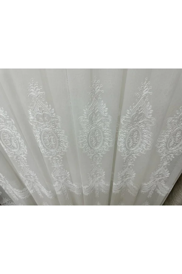 NİVEMESHOME ÖYKÜ 2775 TÜL PERDE 1/3 SIK PİLELİ BEYAZ TÜL PERDE APM