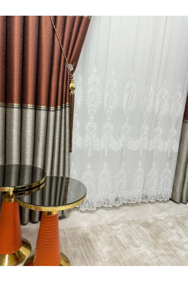 NİVEMESHOME ÖYKÜ 2775 TÜL PERDE 1/3 SIK PİLELİ BEYAZ TÜL PERDE APM