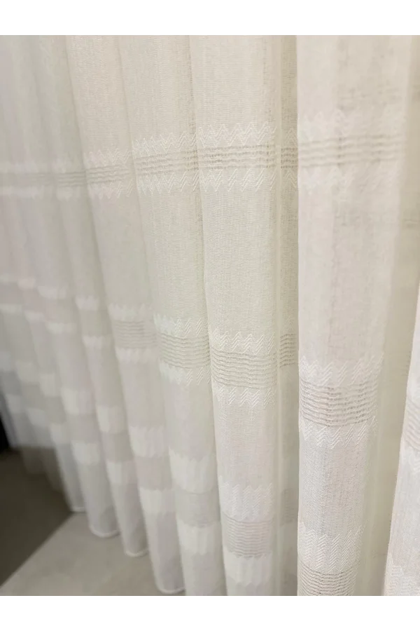 NİVEMESHOME ÖZEL DOKULU MODERN 1/3 SIK PİLELİ TÜLL VORHANGARDINE APM