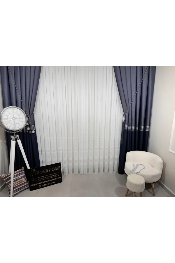 NİVEMESHOME ÖZEL DOKULU MODERN 1/3 SIK PİLELİ TÜLL VORHANGARDINE APM