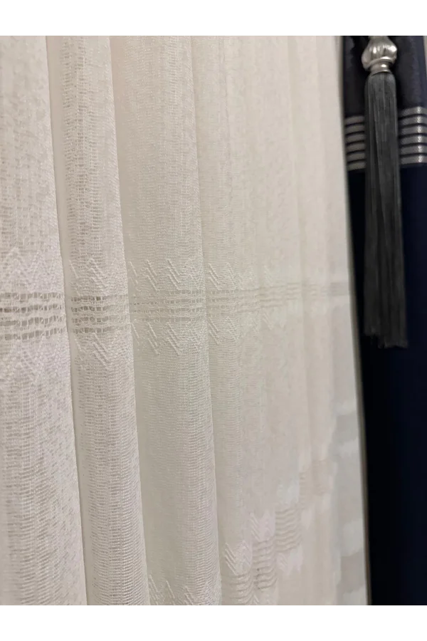 NİVEMESHOME ÖZEL DOKULU MODERN 1/3 SIK PİLELİ TÜLL VORHANGARDINE APM