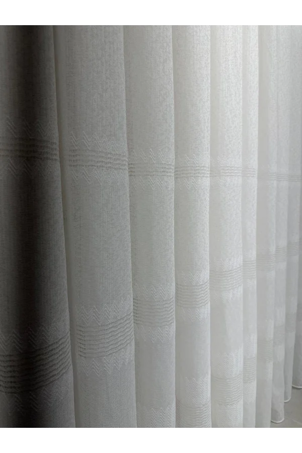 NİVEMESHOME ÖZEL DOKULU MODERN 1/3 SIK PİLELİ TÜLL VORHANGARDINE APM