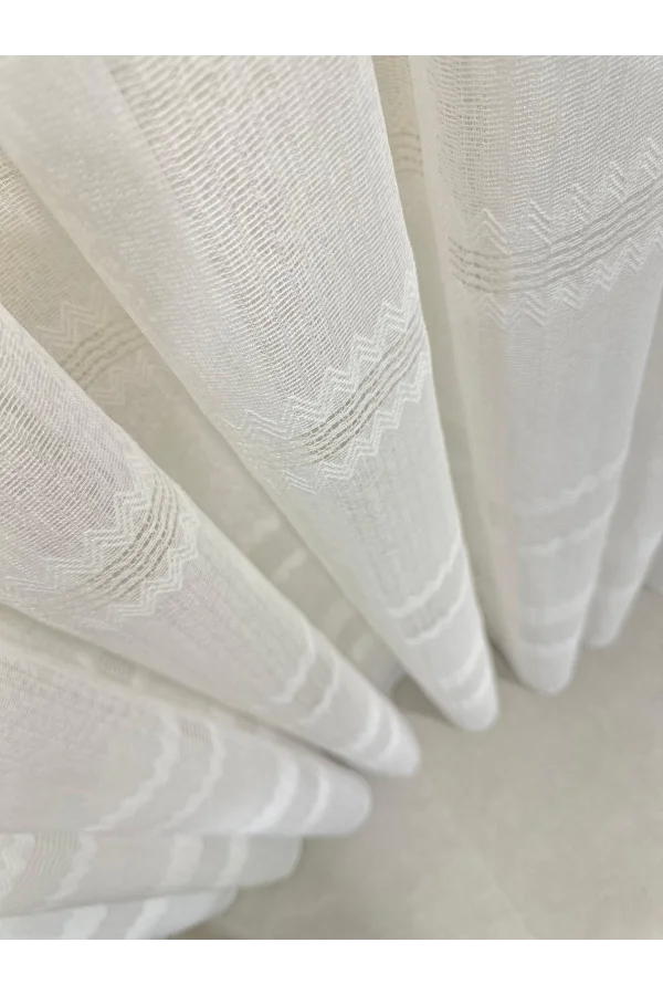 NİVEMESHOME ÖZEL DOKULU MODERN 1/3 SIK PİLELİ TÜLL VORHANGARDINE APM