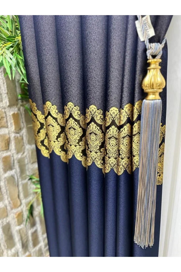 NİVEMESHOME PARIS BLAU V-533 1/3 DICHTE FALTE GARDINE APM