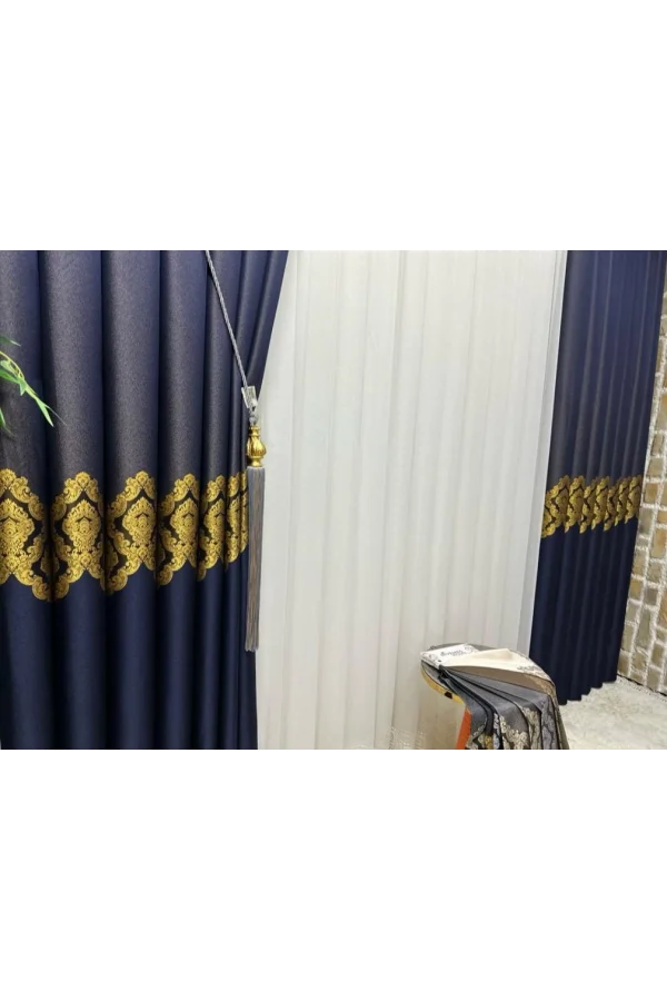 NİVEMESHOME PARIS BLAU V-533 1/3 DICHTE FALTE GARDINE APM
