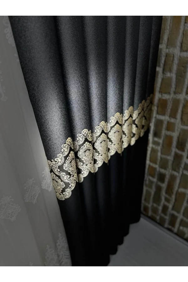 NİVEMESHOME PARLA V-932  1/3 SIK PİLELİ FON PERDE APM