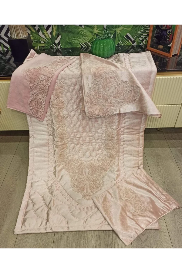 SET DE REZO NIVEMESHOME JAZMÍN ROSA DE 4 PIEZAS DE ESTILO ESTÉLICO